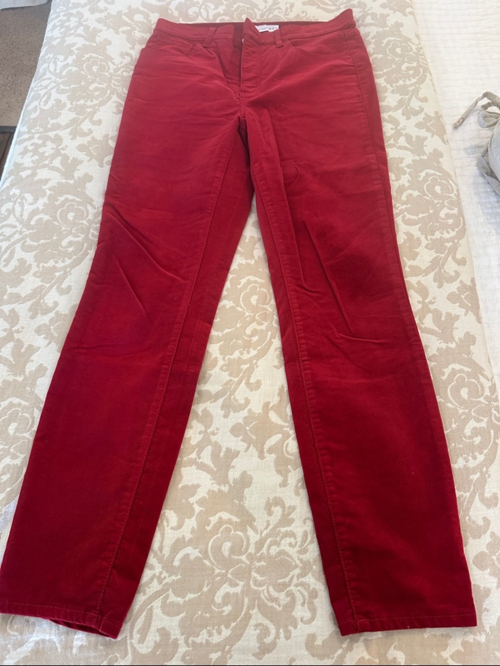 Loft Skinny Red Corduroy Pants